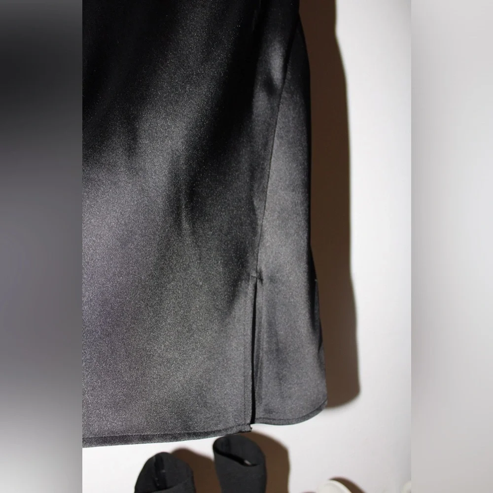 Satin JetBlack mini slip dress from dynamite, XS - Picture 3 of 12